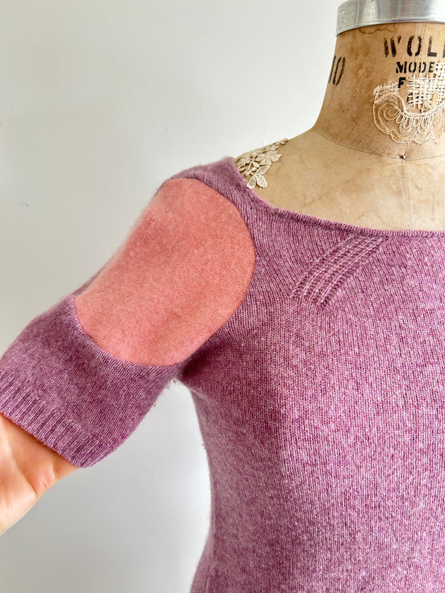Abstract Art Patched Upcycled Cashmere Sweater XS/S #ART18