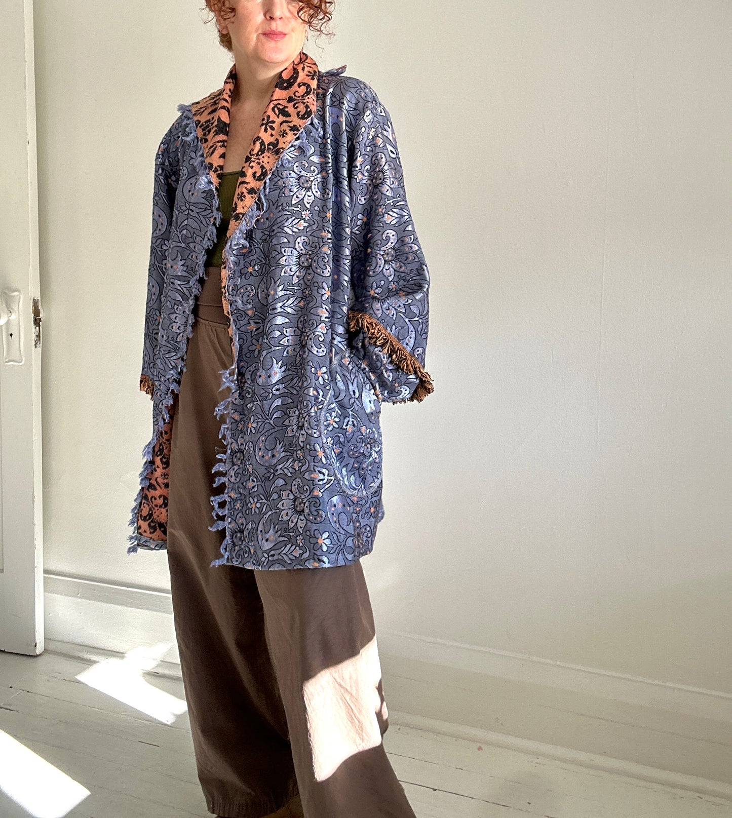 Vivianne Jacket with Upcycled Throw Blanket Size 2X/3X #CVJT23X24