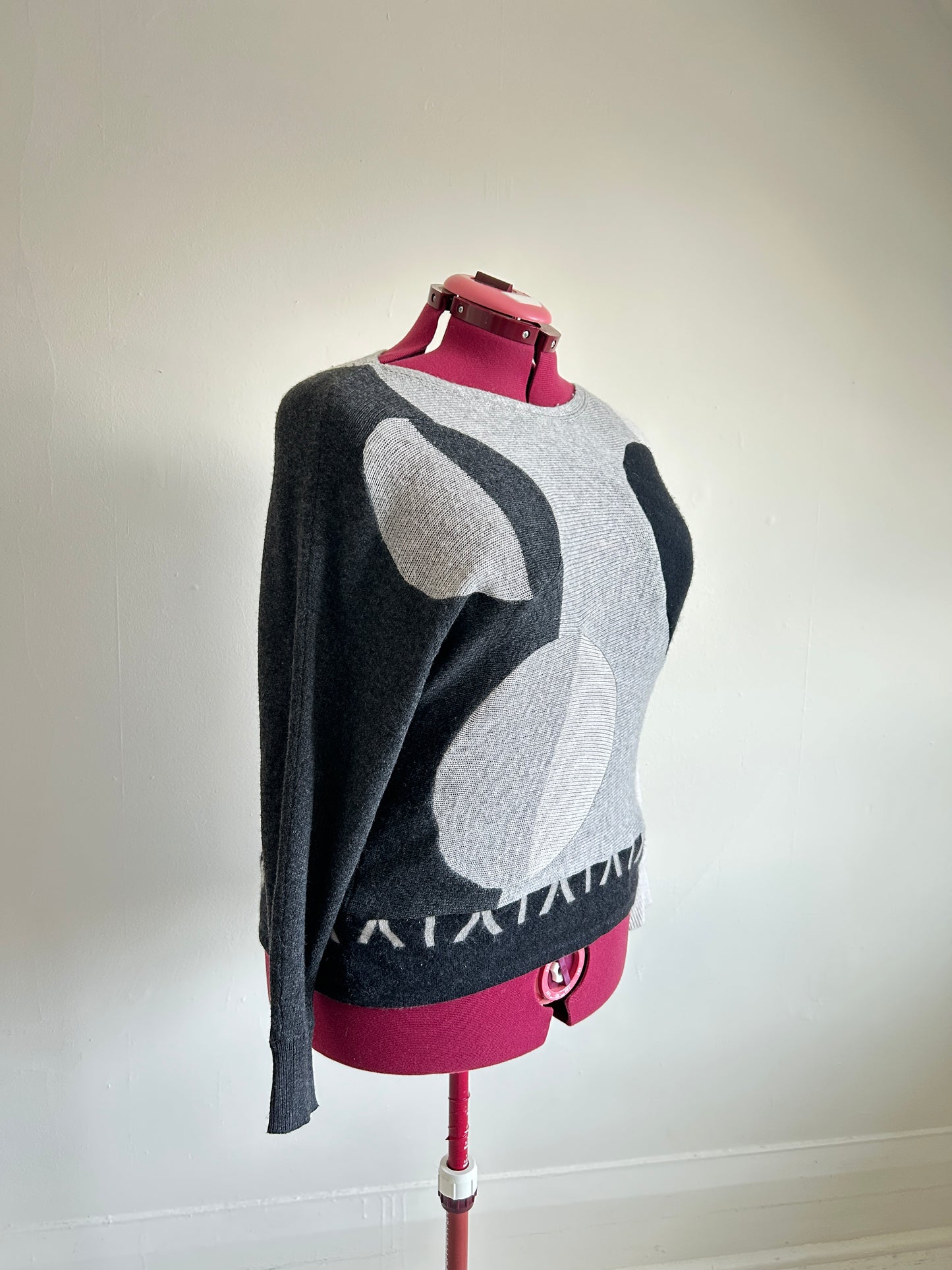 Abstract Art Patched Upcycled Cashmere Sweater 2X/3X #CAS23X24