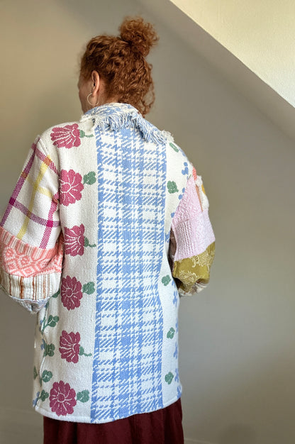 Vivianne Jacket with Upcycled Woven Throw Patchworked Size S/M #VIVT7