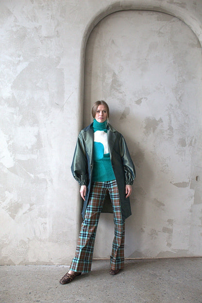 Abstract Art Patched Upcycled Cashmere & Angora Sweater S/M #CASSM2