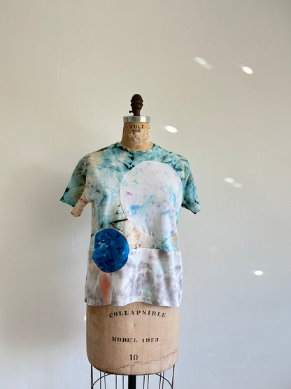 Reworked Preloved Tie Dyed Tshirt - Circle Series Size XS/S #TSHIRT4