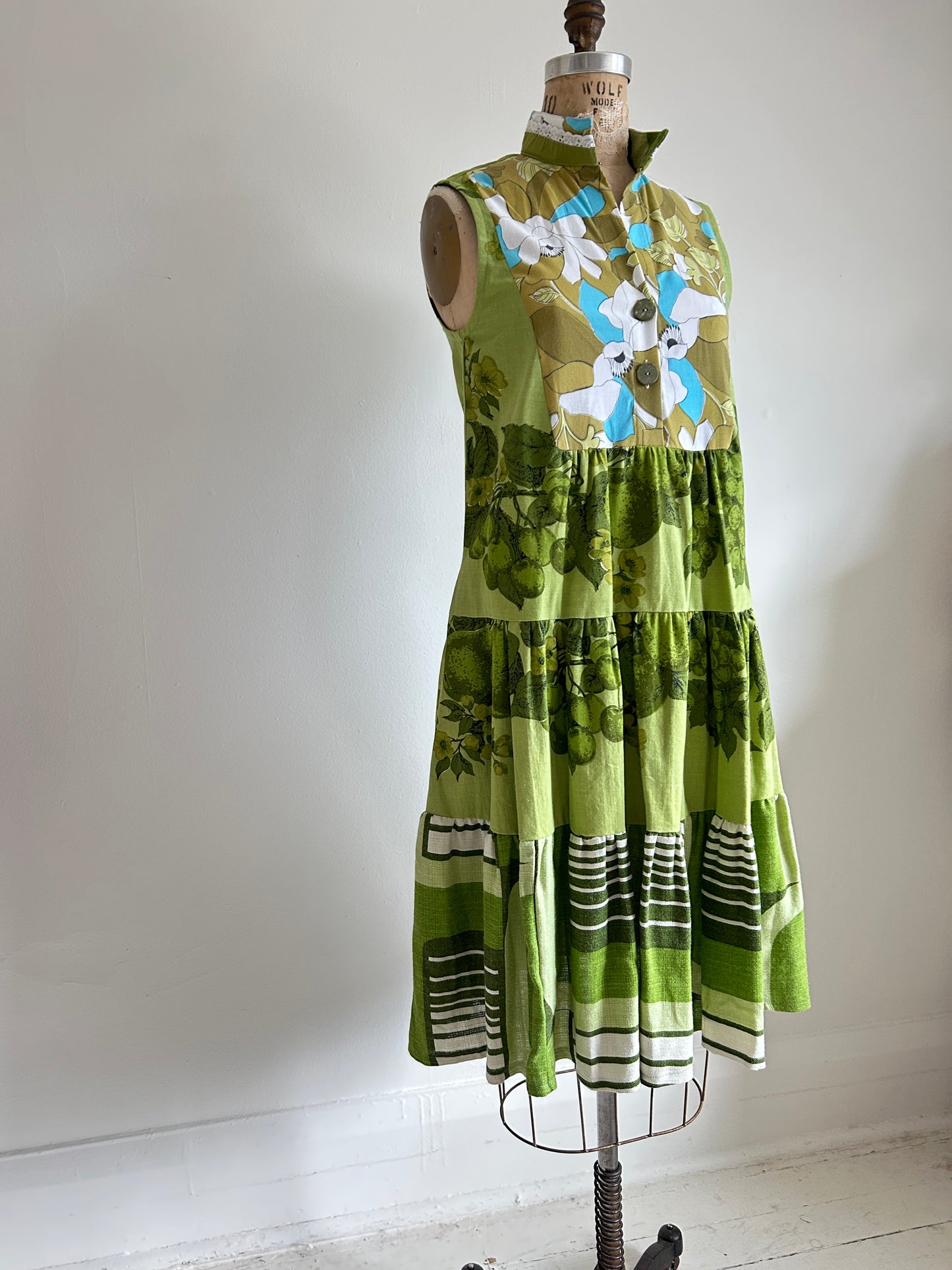 Carrie Dress - One of a Kind Vintage Cotton Tablecloths  Size XS/S #CAR6