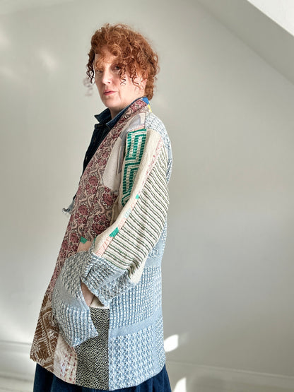 Vivianne Jacket with Upcycled Woven Throw Patchworked Size S/M #VIVT8