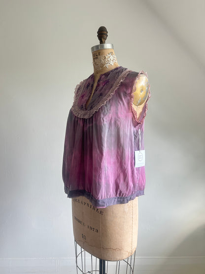 Hand Dyed Marbled Vintage Cropped Top Size L/XL #VIN5