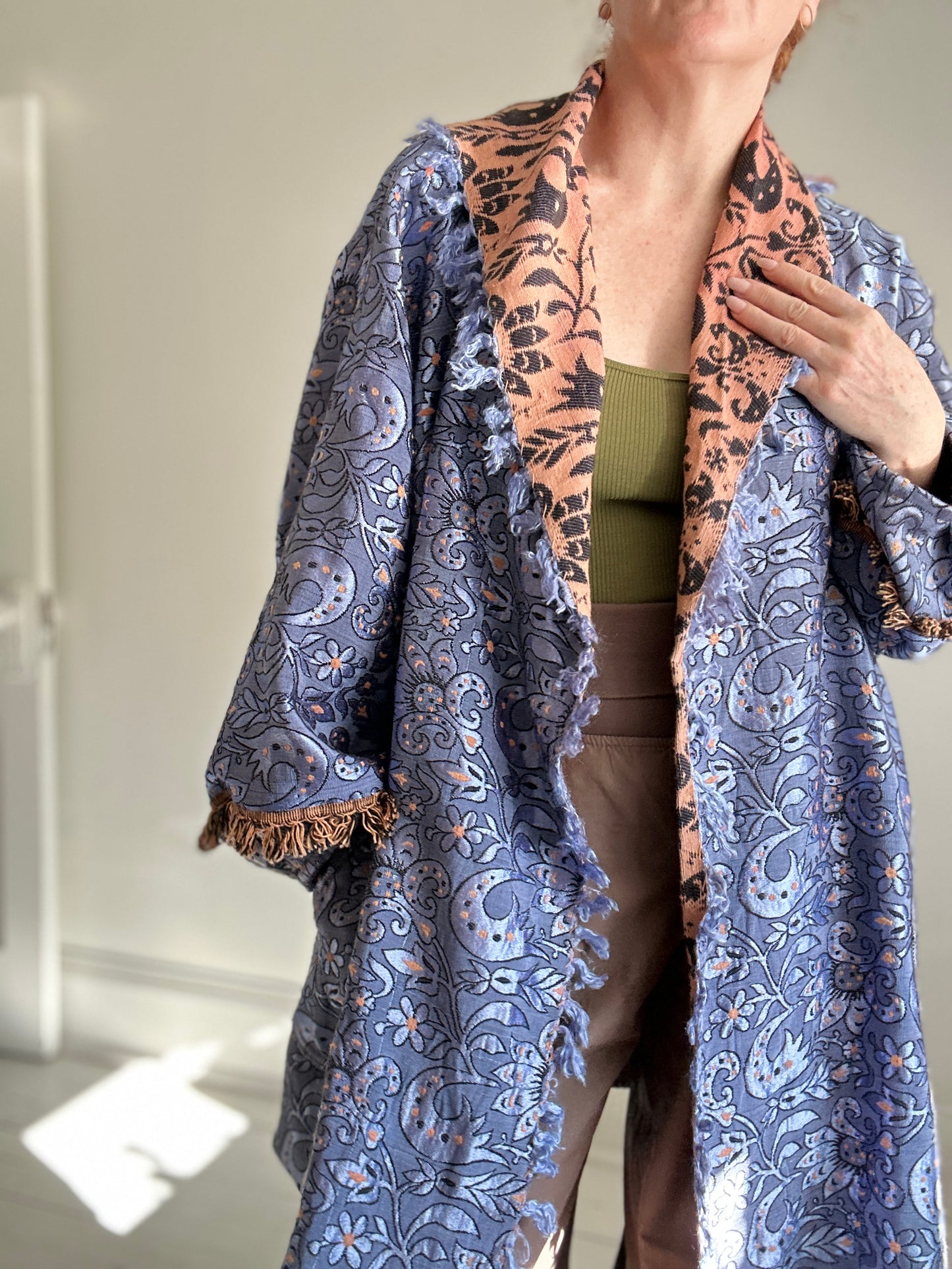 Vivianne Jacket with Upcycled Throw Blanket Size 2X/3X #CVJT23X24