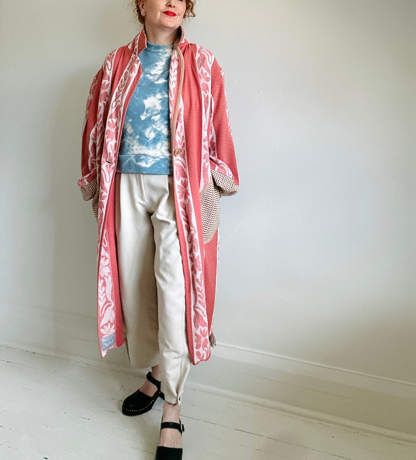 Trench with Vintage Lightweight Blankets Size 2X/3X #TRENCH23X100