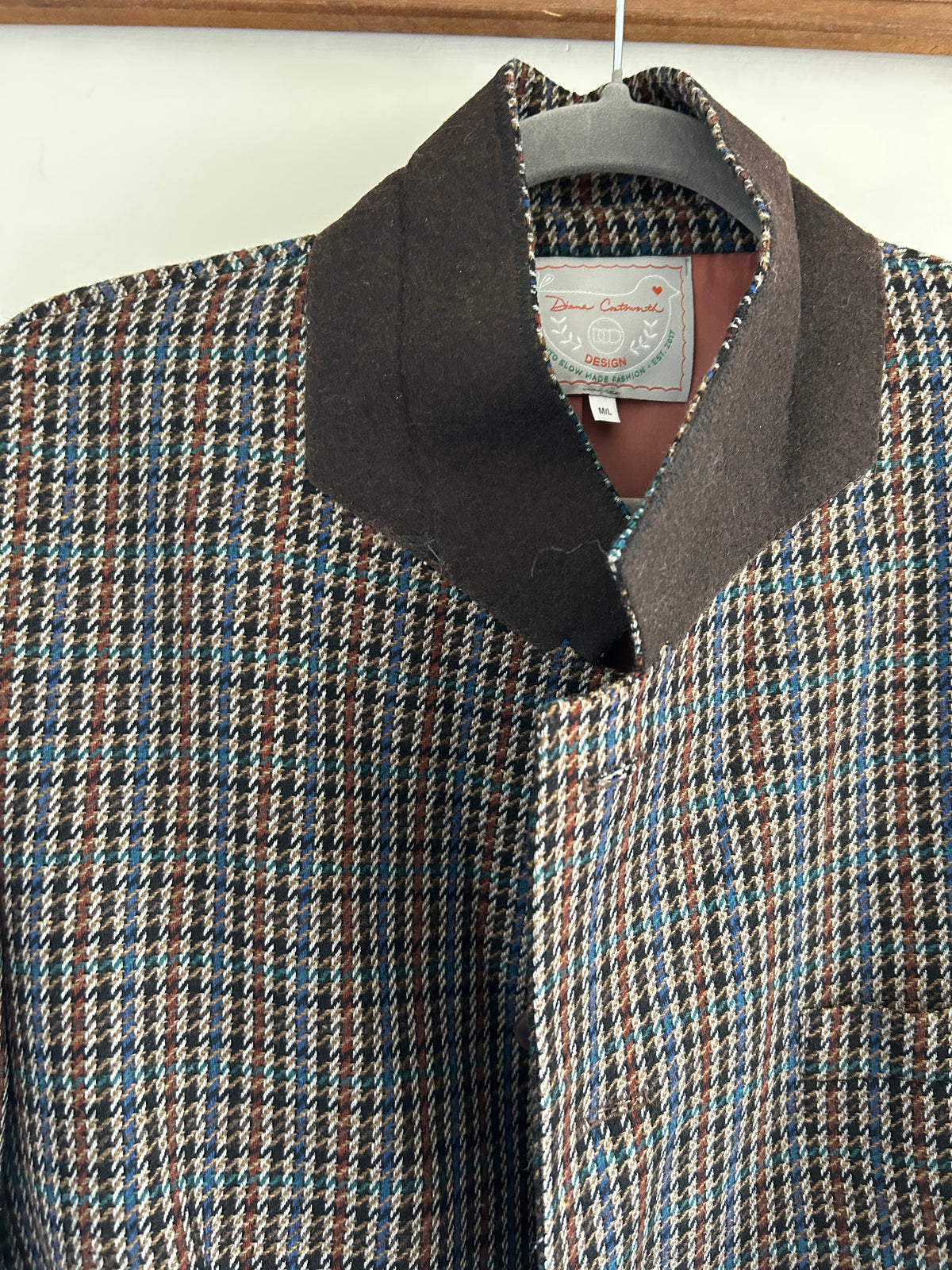 Cropped Upcycled Park Row Wool Blazer with Denim Belt Size M/L #BLAZML1