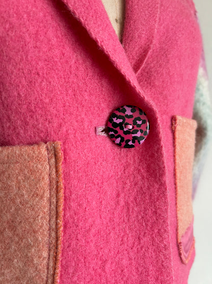 Vivianne Cropped Jacket with Upcycled Vintage Wool Size S/M #CVCWSM58