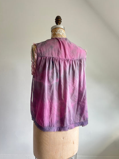 Hand Dyed Marbled Vintage Cropped Top Size L/XL #VIN5