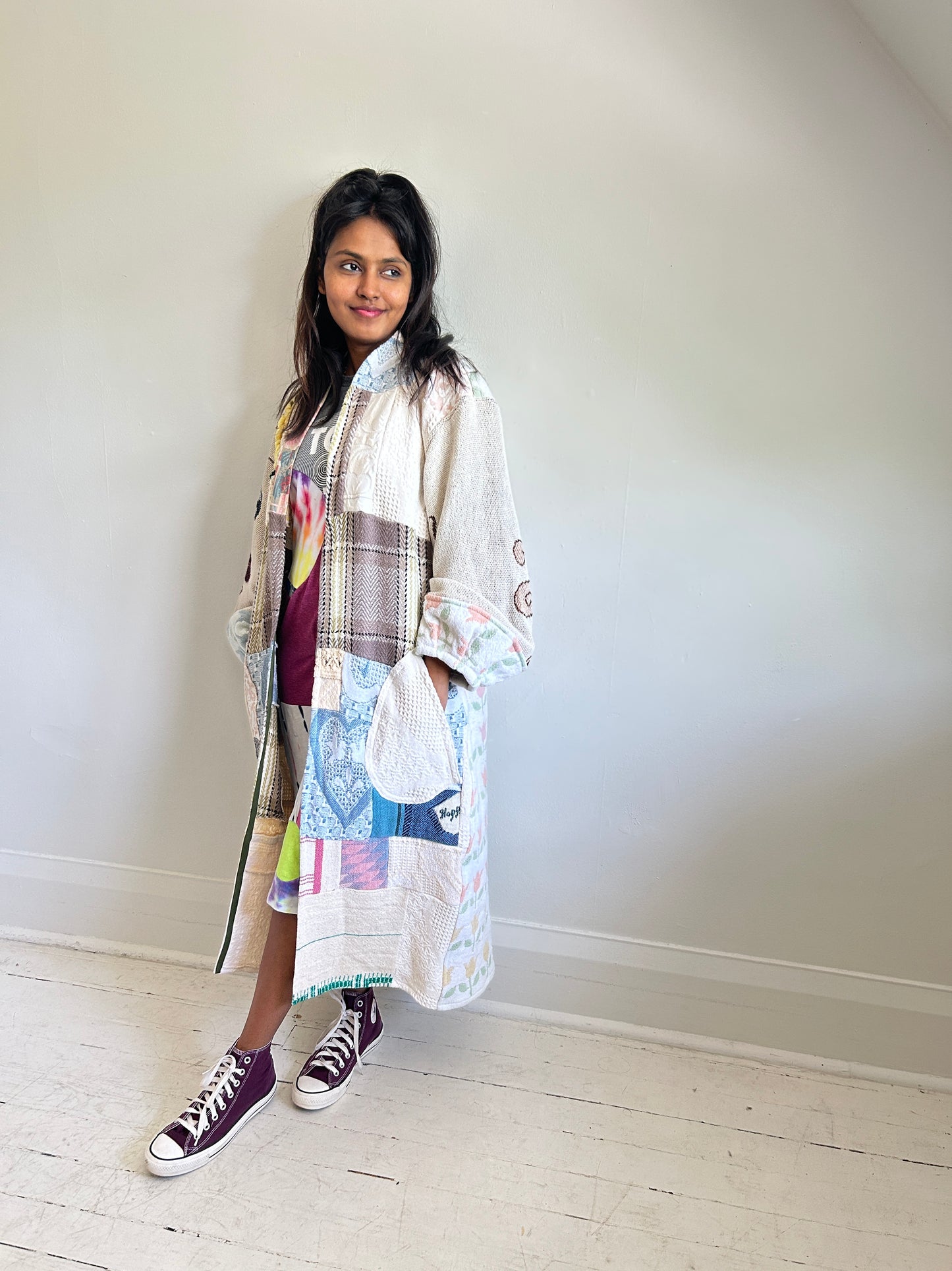 Vivianne Jacket with Upcycled Woven Throw Patchworked Size M/L #VIVT4