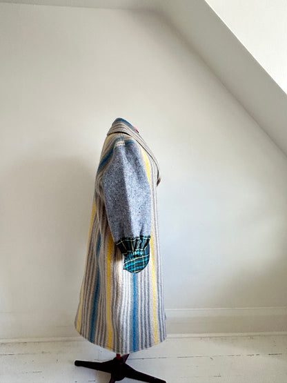 Vivianne Duster with Upcycled Vintage Wool & Textiles Blanket Size 3X #CVDW23X54
