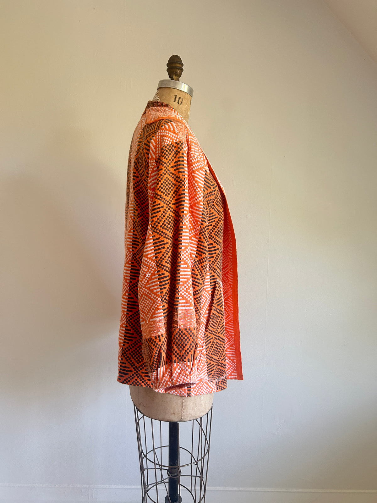 Vivianne Jacket with Upcycled Vintage Cotton Lightweight Throw Size S/M #CVBTXSS3