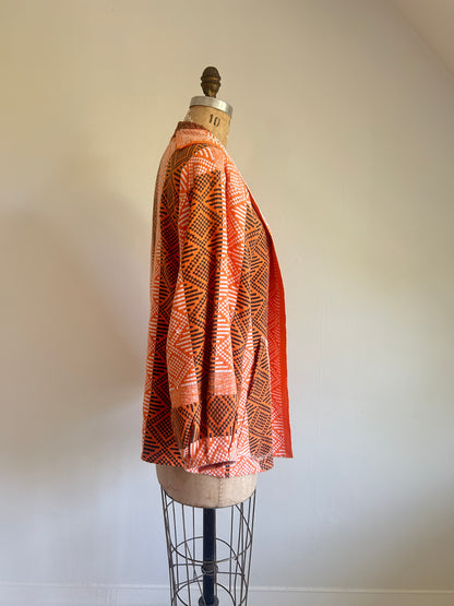 Vivianne Jacket with Upcycled Vintage Cotton Lightweight Throw Size S/M #CVBTXSS3