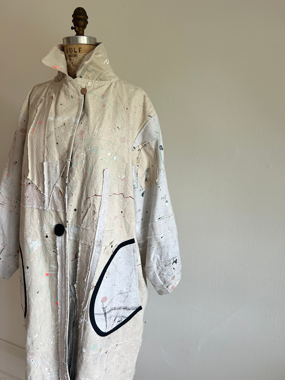 Trench with Upcycled Painters Drop Cloths Size XL/2X #TRENCHPX2X1