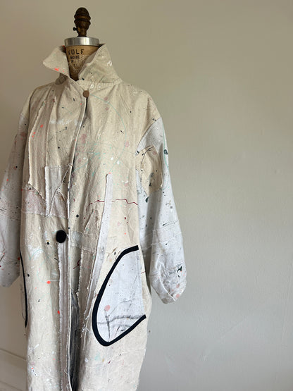 Trench with Upcycled Painters Drop Cloths Size XL/2X #TRENCHPX2X1