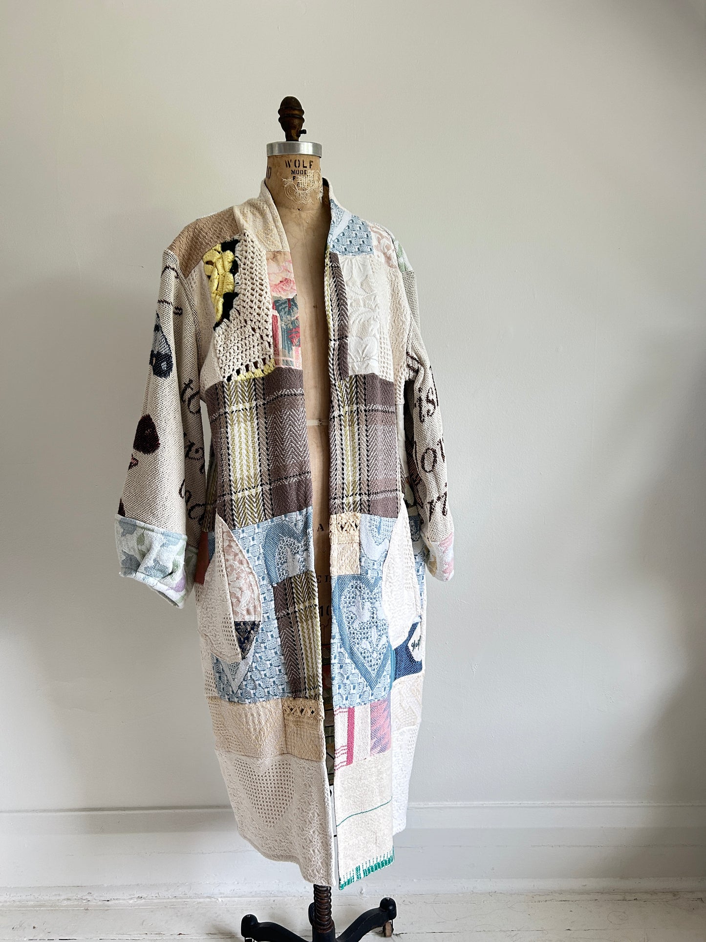 Vivianne Jacket with Upcycled Woven Throw Patchworked Size M/L #VIVT4