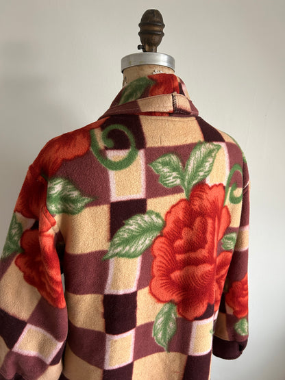 Vivianne Duster with Upcycled Lightweight Fleece Blanket Size M/L #CVDFML8