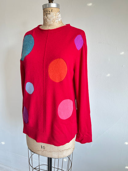 Abstract Art Patched Upcycled Cashmere Sweater XL/2X #CASX2X12