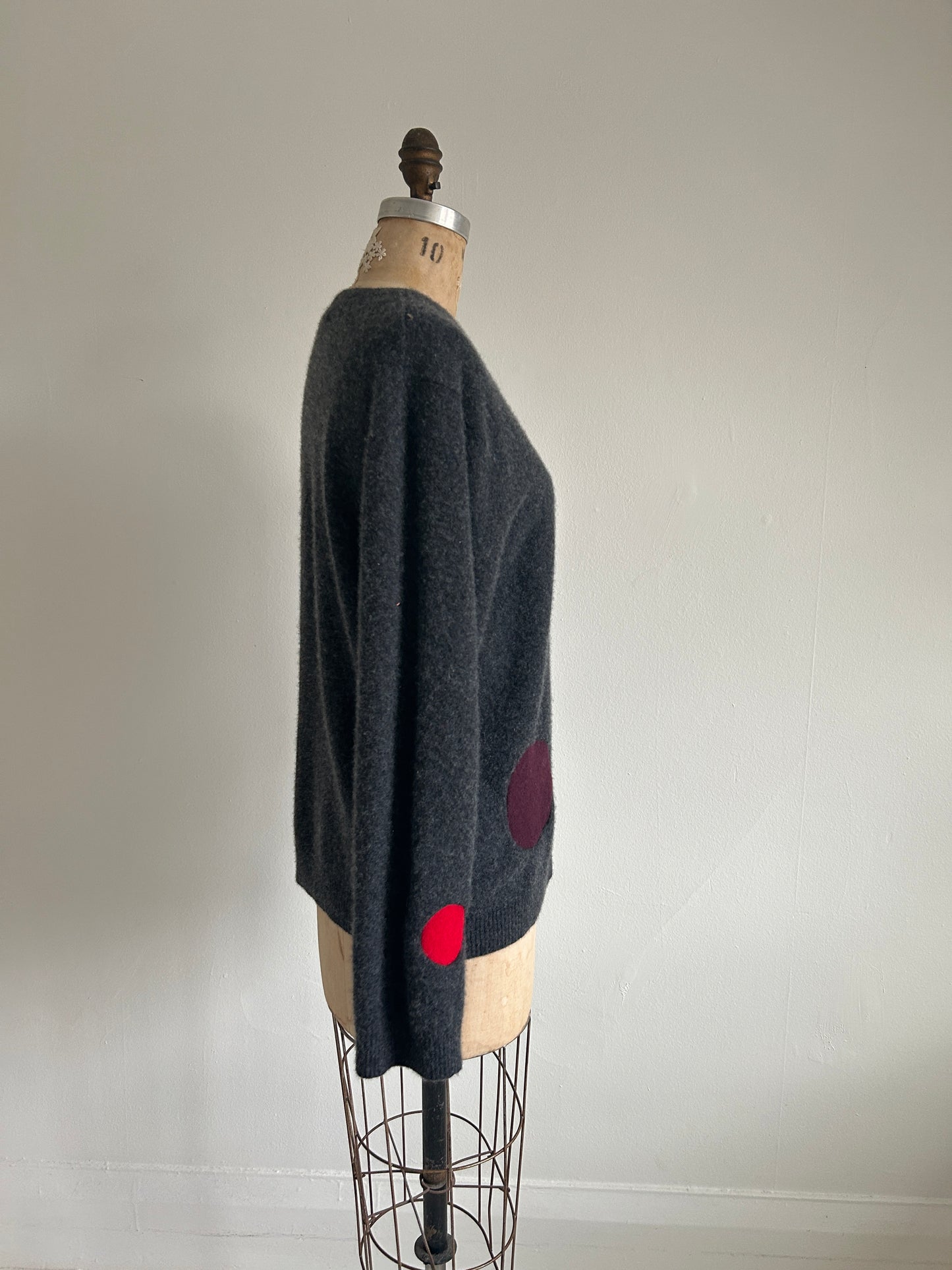 Abstract Art Patched Upcycled Cashmere Sweater XL/2X #CAS23X29