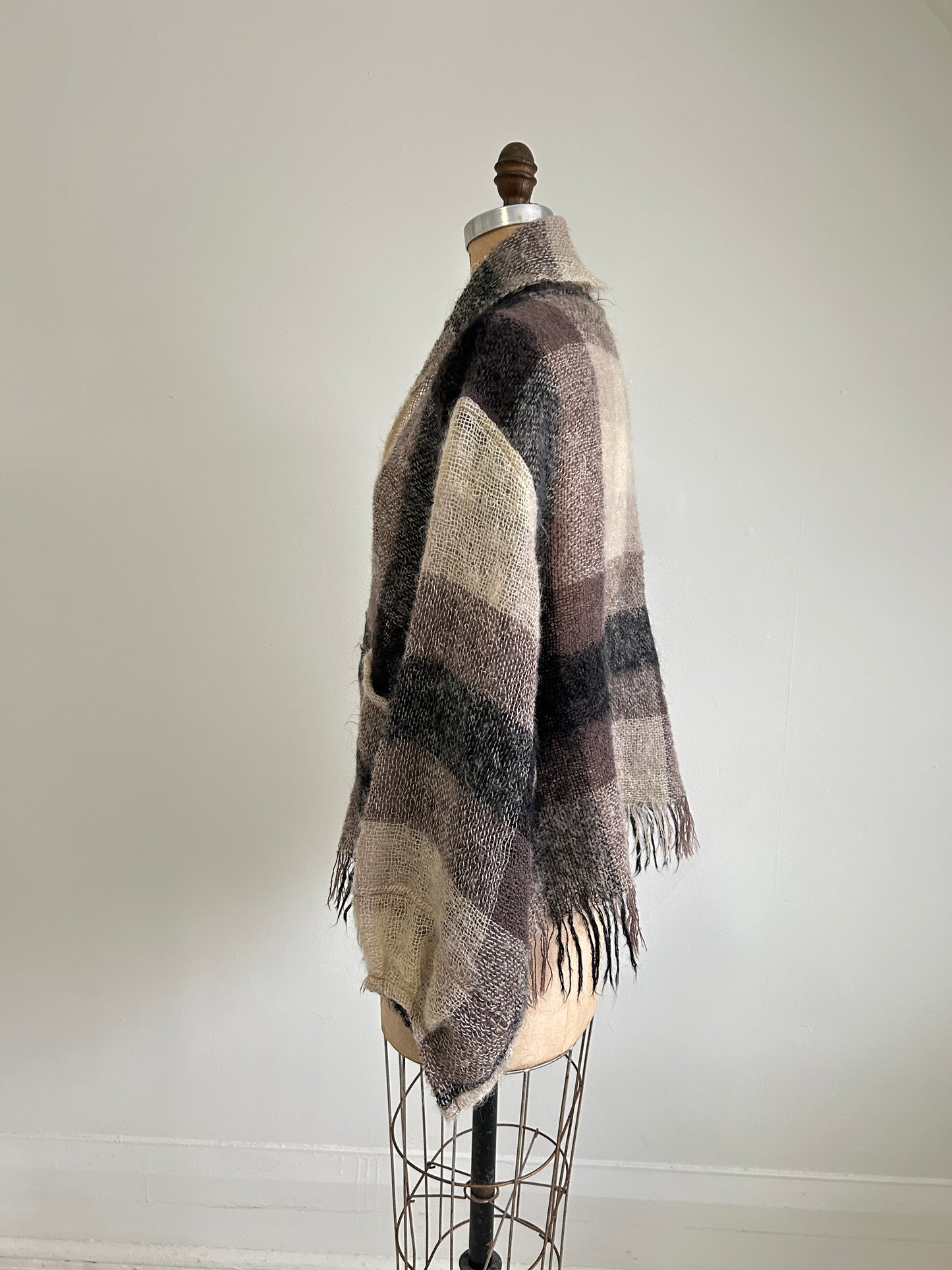 Vivianne Cropped Jacket with Upcycled Vintage Holt Renfrew Mohair Wool Size XL/2X #CVCMX2X46