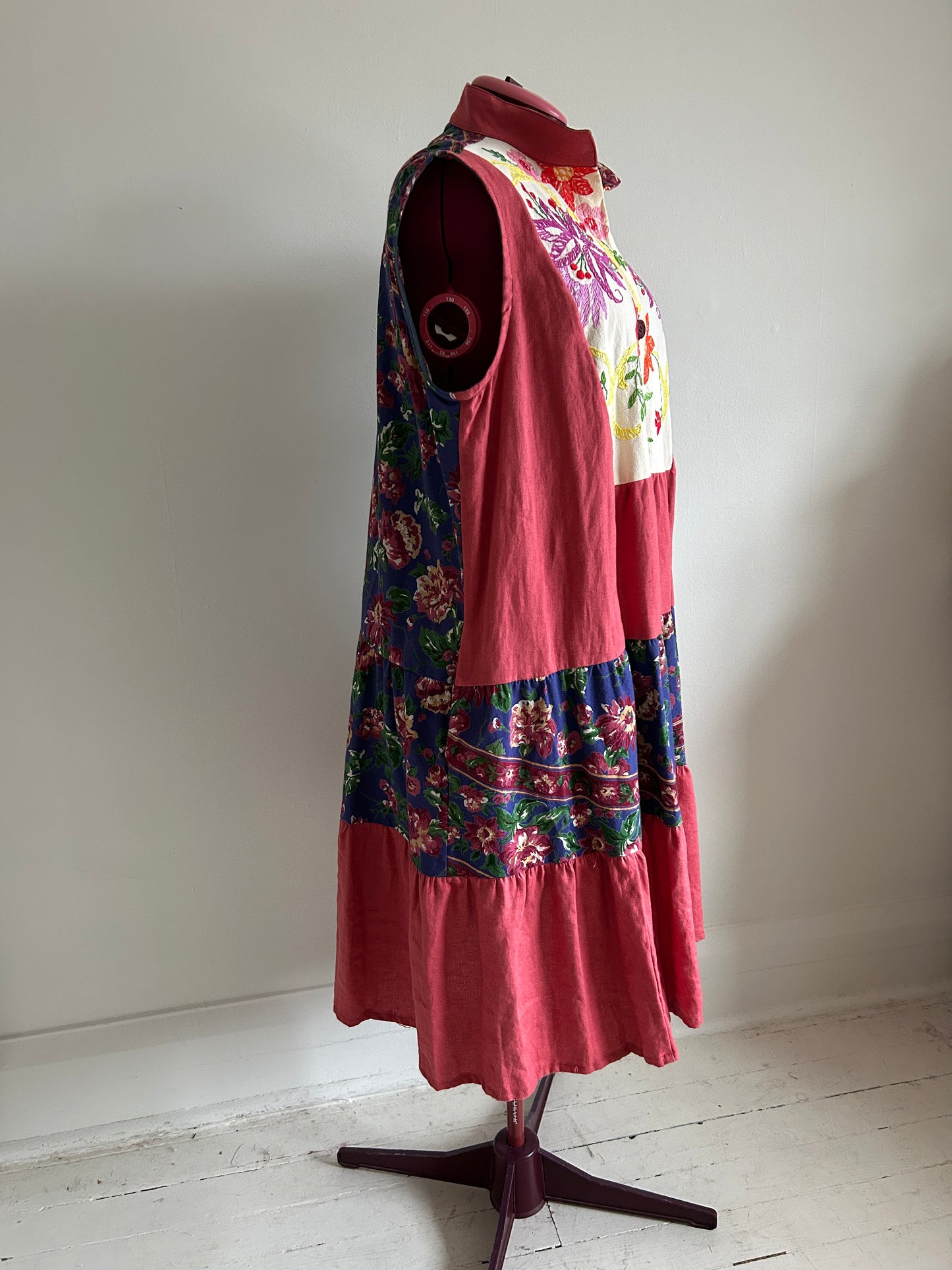 Carrie Dress - One of a Kind Vintage Cotton & Linen Textiles Size 2X/3X #CAR14