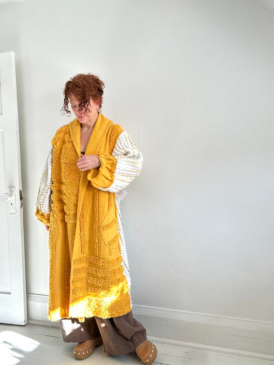Vivianne Duster with Upcycled Chenille & Throw Blanket Size XL/2X #CVDCHX2X101