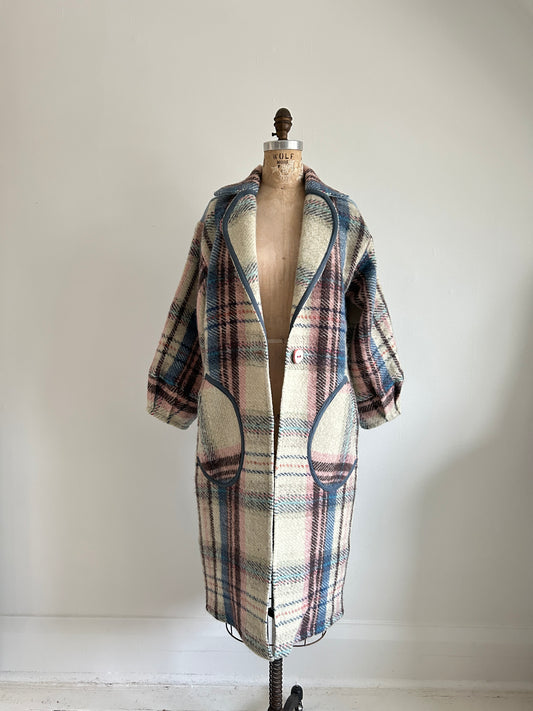 Trench with Vintage Wool Blankets Size S/M #TRENCH13