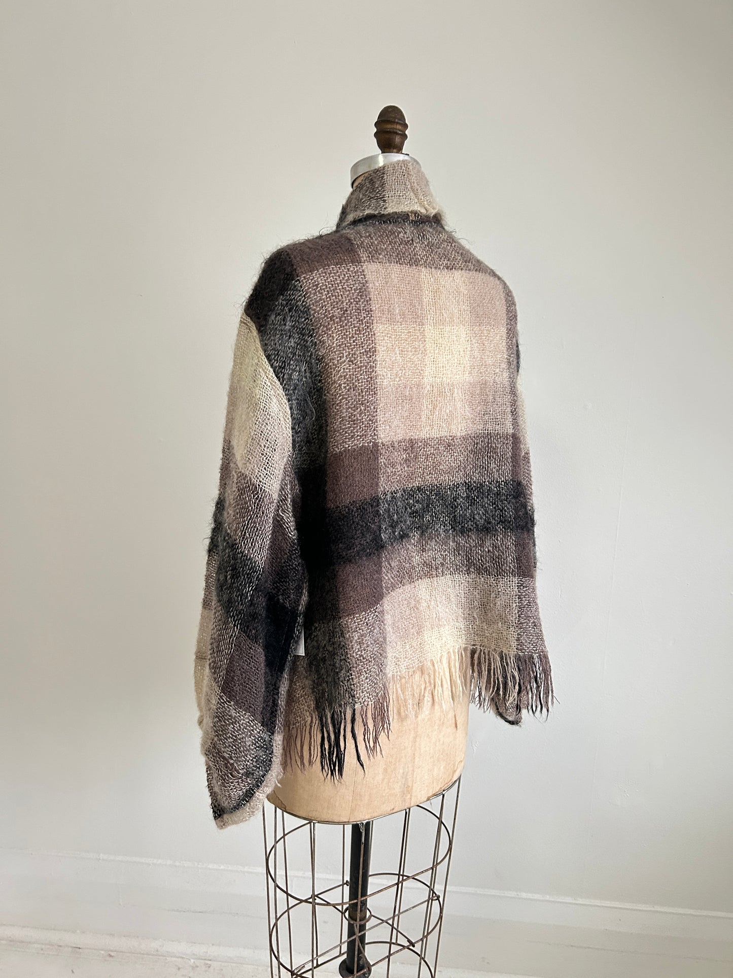 Vivianne Cropped Jacket with Upcycled Vintage Holt Renfrew Mohair Wool Size XL/2X #CVCMX2X46