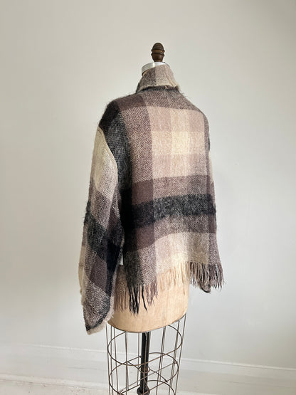 Vivianne Cropped Jacket with Upcycled Vintage Holt Renfrew Mohair Wool Size XL/2X #CVCMX2X46