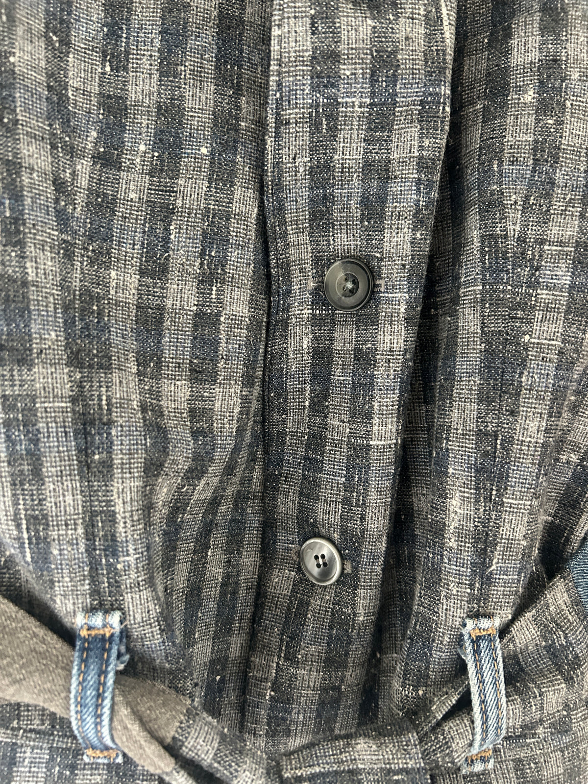 Cropped Upcycled Profile Blazer with Denim Belt Size S/M #BLAZSM7