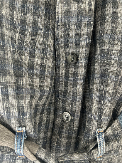 Cropped Upcycled Profile Blazer with Denim Belt Size S/M #BLAZSM7