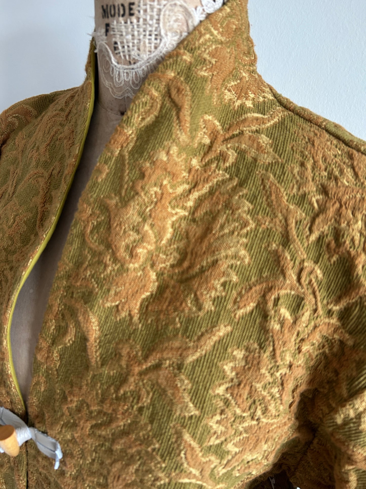 Vivianne Jacket with Upcycled Vintage Draperies S/M #CVJTSM26