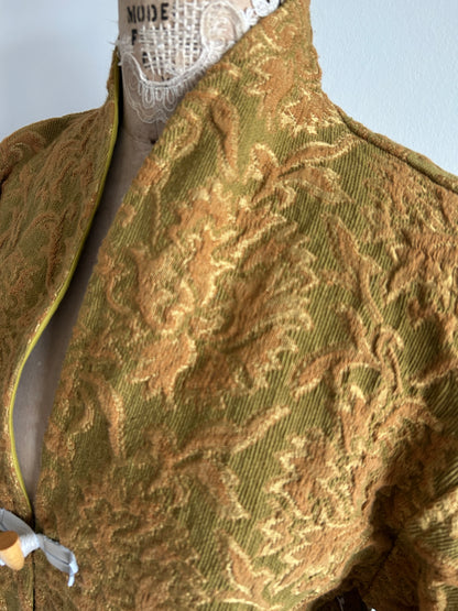 Vivianne Jacket with Upcycled Vintage Draperies S/M #CVJTSM26