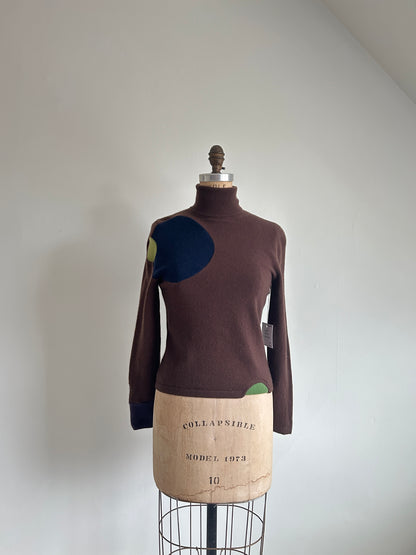 Abstract Art Patched Upcycled Cashmere Sweater S/M #CASSM10