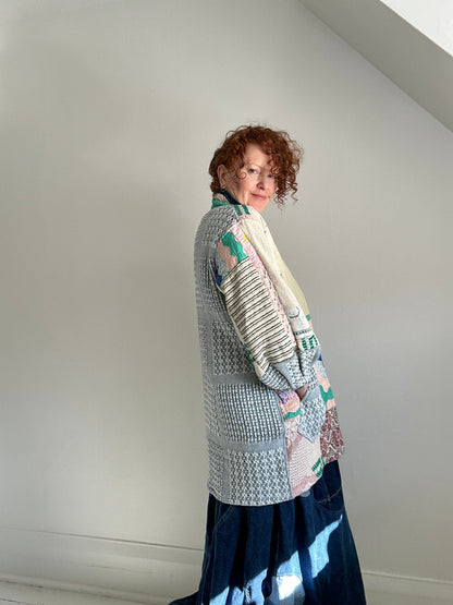 Vivianne Jacket with Upcycled Woven Throw Patchworked Size S/M #VIVT8