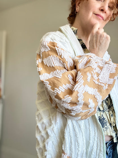 Vivianne Jacket with Upcycled Vintage Chenille Size XL/2X #CVJCHX2X20