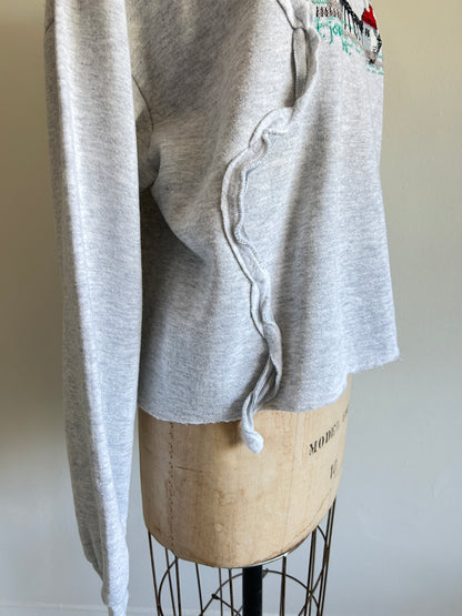 Ruffled & Lace Upcycled Needlepoint ‘90s Sweatshirt XS/S #SWRL6