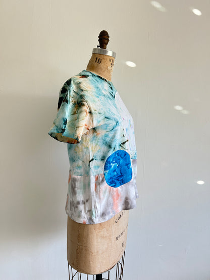 Reworked Preloved Tie Dyed Tshirt - Circle Series Size XS/S #TSHIRT4