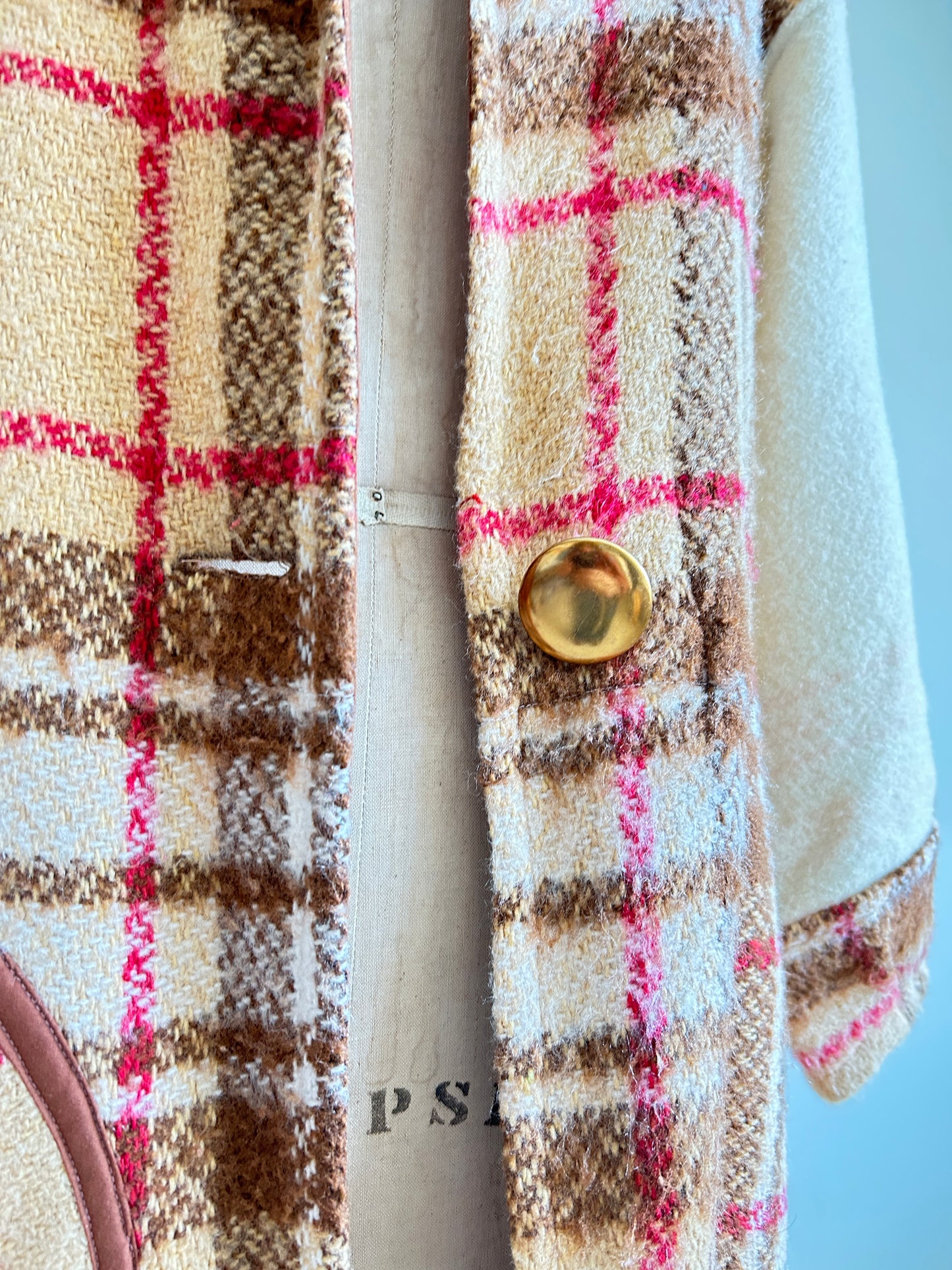 Trench with Vintage Wool Blankets Size XS/S #CTDWXSS3