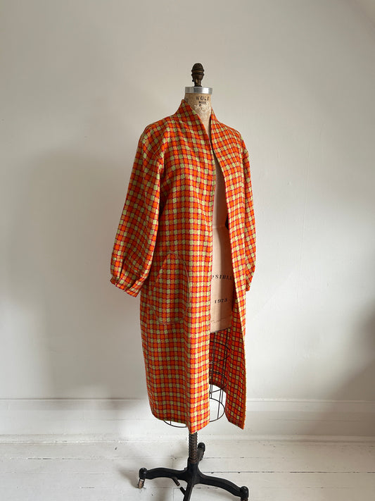 Vivianne Duster Jacket with Upcycled Vintage Deadstock Lightweight Wool Size M/L #CVDWML57