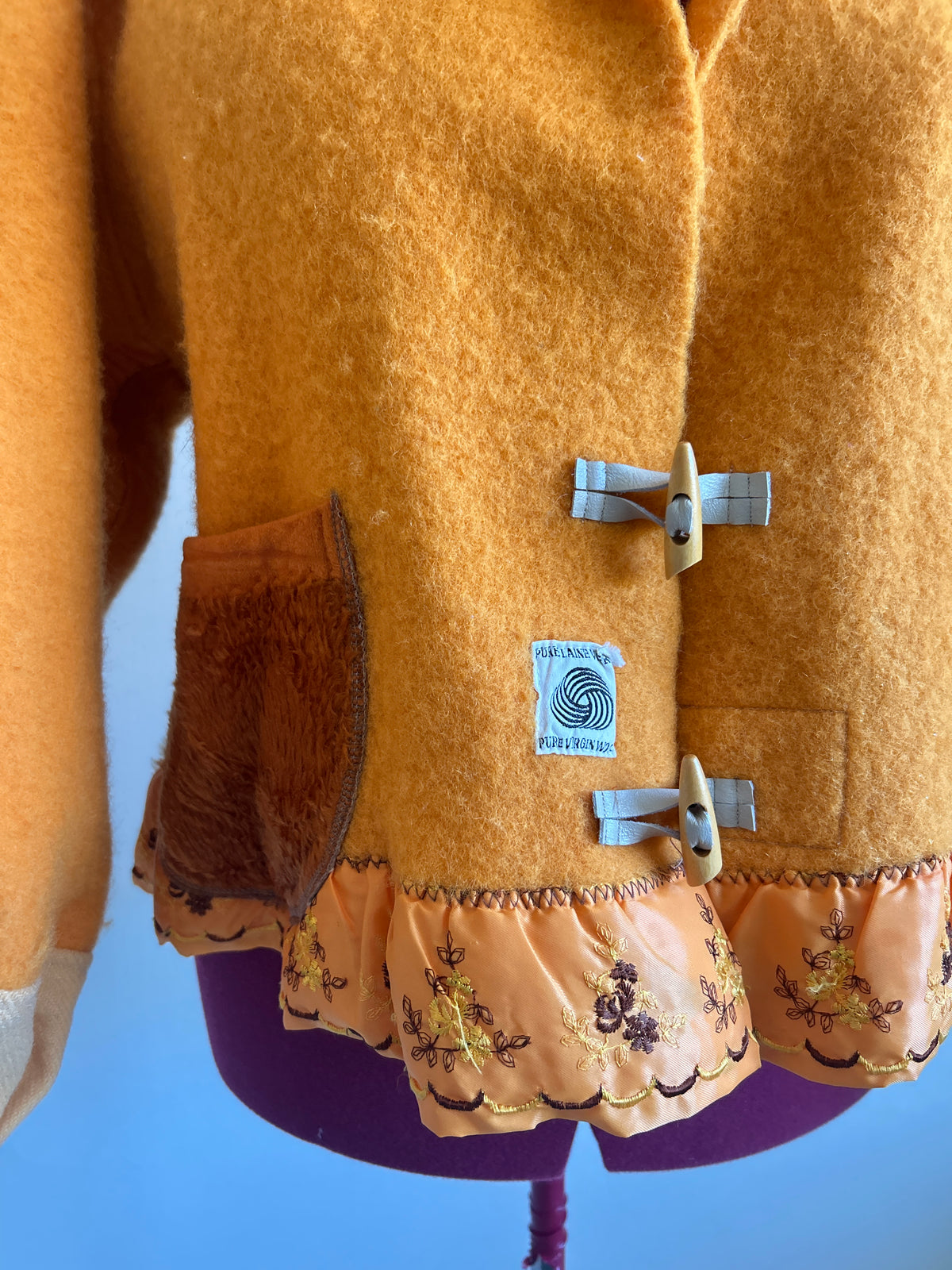 Vivianne Cropped Jacket with Upcycled Vintage Virgin Wool & Fleece Blankets Size 2X/3X #CVCW23X1