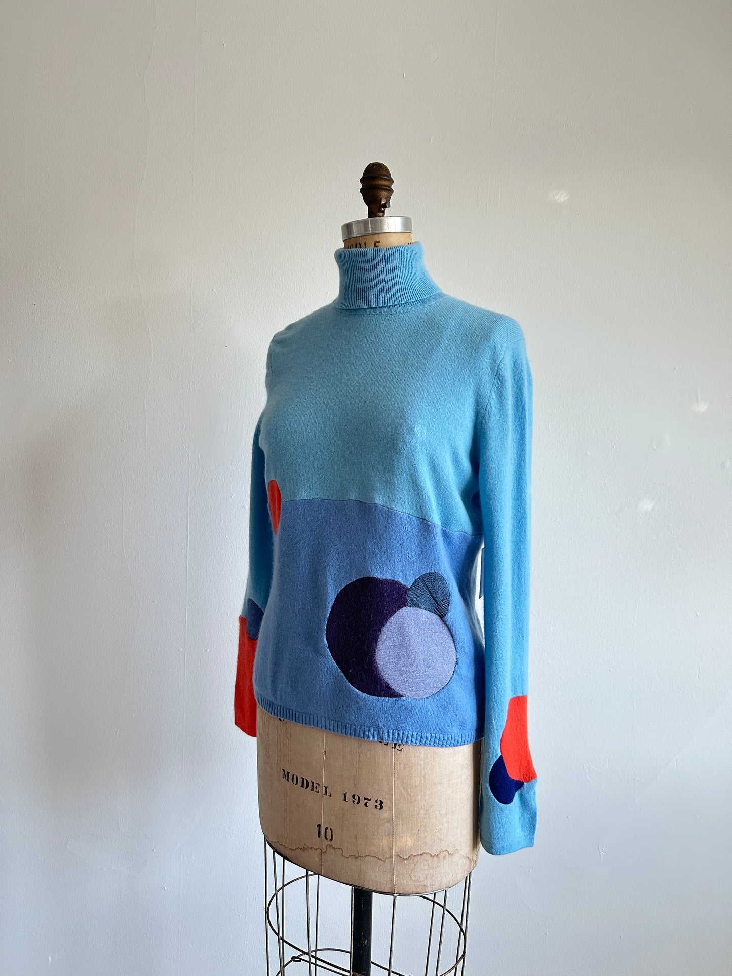 Abstract Art Patched Upcycled Cashmere Sweater M/L #CASML10