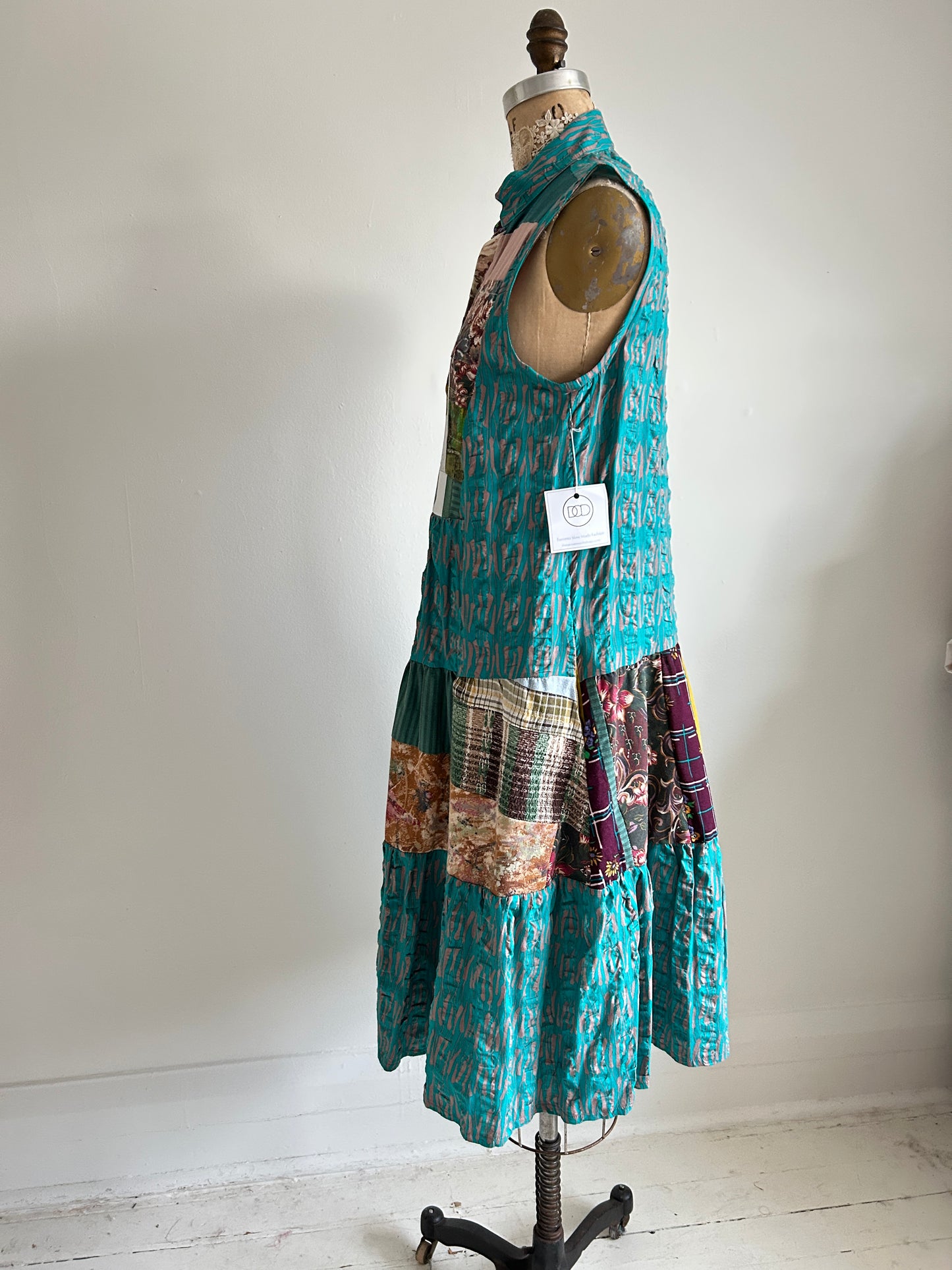 Carrie Dress - One of a Kind Upcycled & Vintage Textiles Size S/M #CAR10