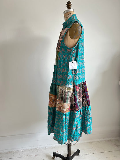 Carrie Dress - One of a Kind Upcycled & Vintage Textiles Size S/M #CAR10