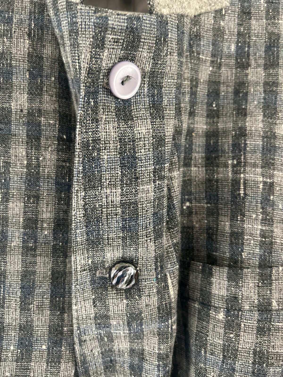 Cropped Upcycled Profile Blazer with Denim Belt Size S/M #BLAZSM7