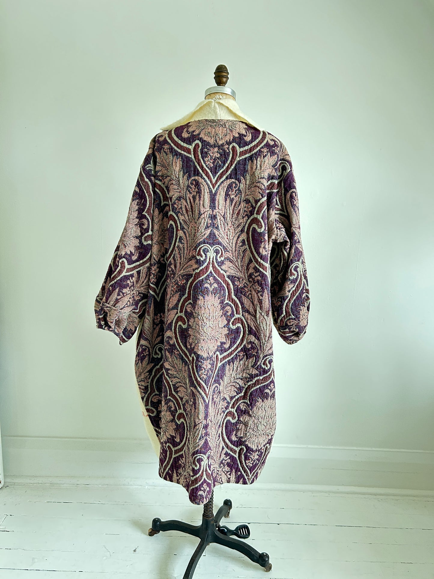 Vivianne Duster with Upcycled Vintage Icelandic Wool & Throw Blanket Size 2X/3X #CVDW23X63