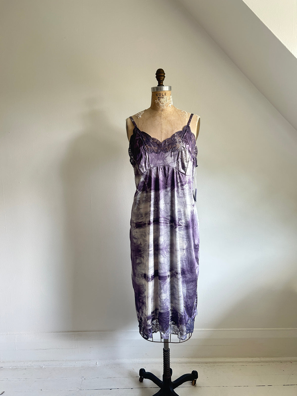 Hand Dyed Vintage Slip Dress Size XL #VIN8
