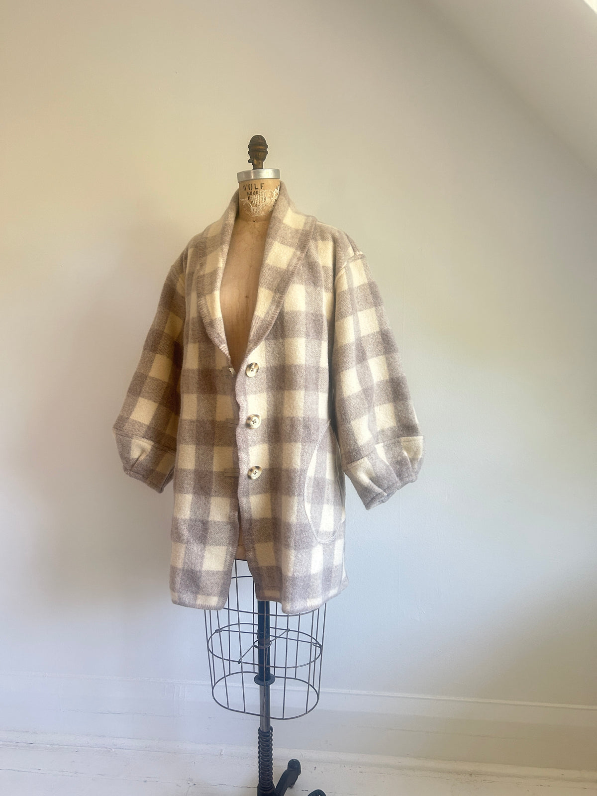 Vivianne Jacket with Upcycled Vintage Wool Blanket Size M/L #CVJWML6