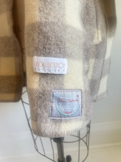 Vivianne Jacket with Upcycled Vintage Wool Blanket Size M/L #CVJWML6